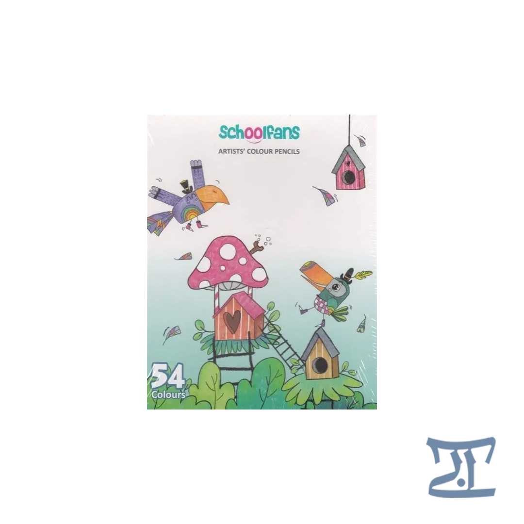 مداد رنگی 54 رنگ جعبه مقوایی سوپر کالر/اسکول فنز مرکز فرهنگی آبی شیراز