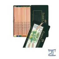 پیت پاستل مدادی جعبه فلزی 12 رنگ/فابرکاستل